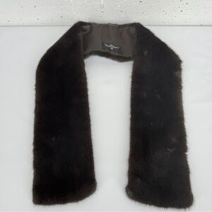 J. Mendel Brown Mink Scarf 4.5 x 38”